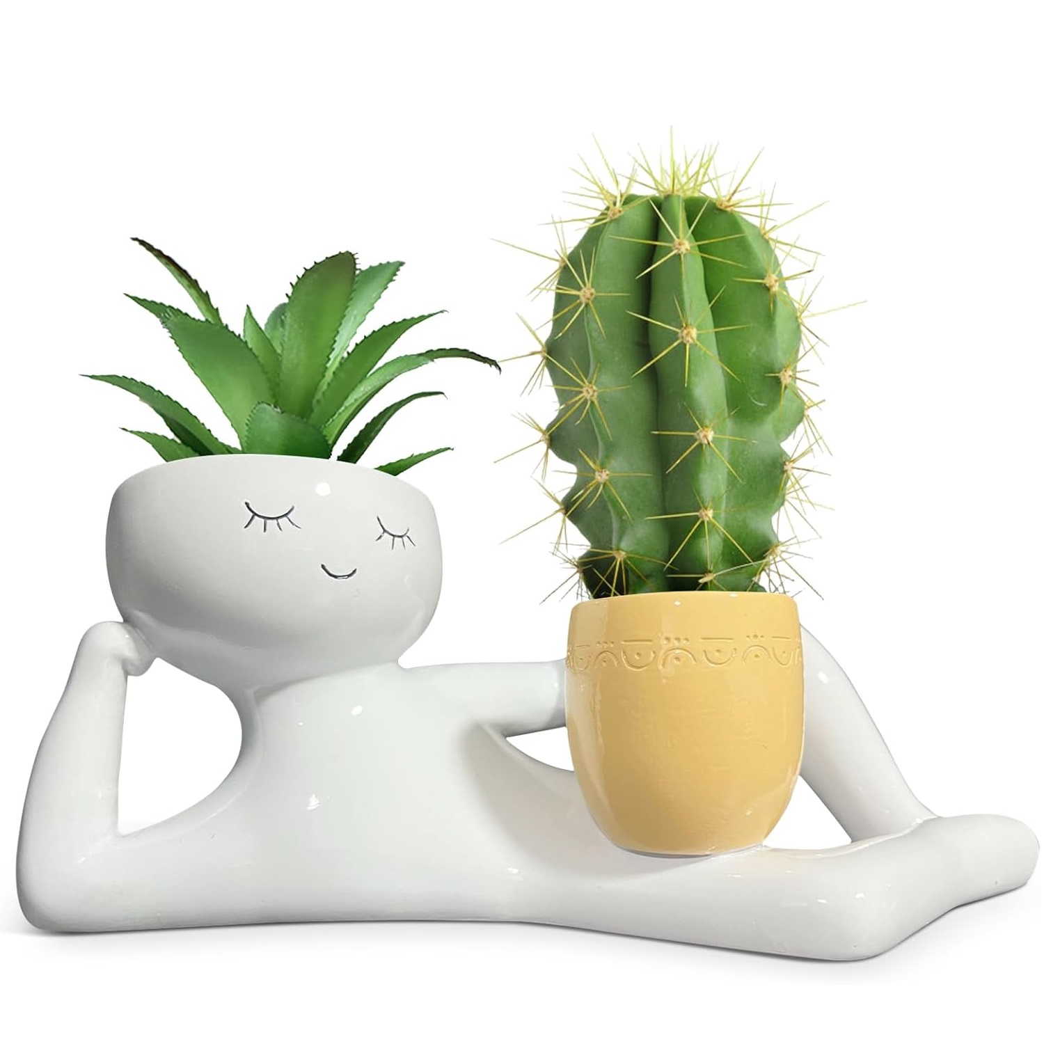Echeveria Succulent - Maceta Divertida con Diseño de Hombrecito