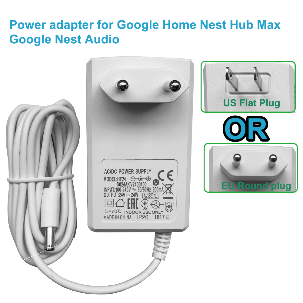 Google Speaker Nest Hub - Adaptador de Alimentación de 24V para